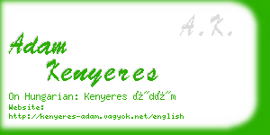 adam kenyeres business card